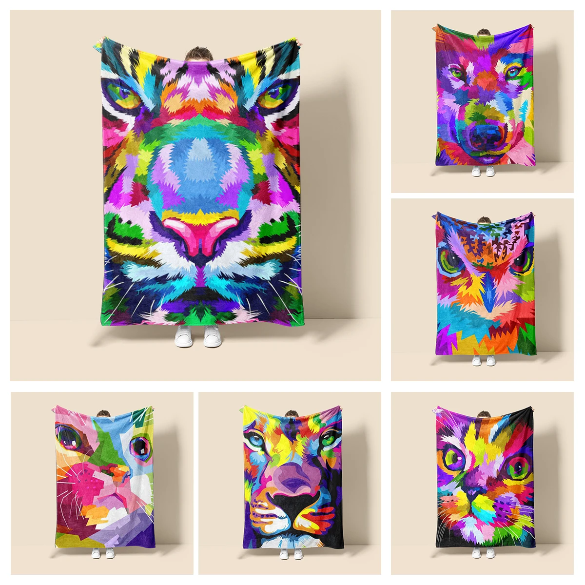 

Home decoration plush Sofa blanket Natural and Animal Styles Bedspread on the bed fluffy soft blankets thick blanket for winte