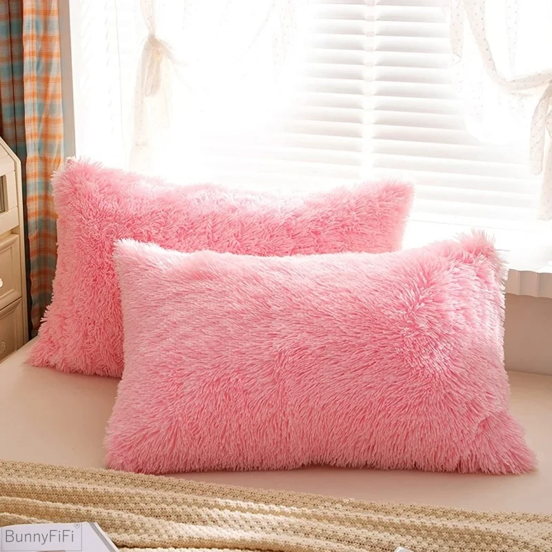 

Fur Winter Pillow Case 50x70cm Soft Fluffy Shaggy Cushion Cover for Sofa Livingroom Decorative Fur Pillow Cover for Bedroom