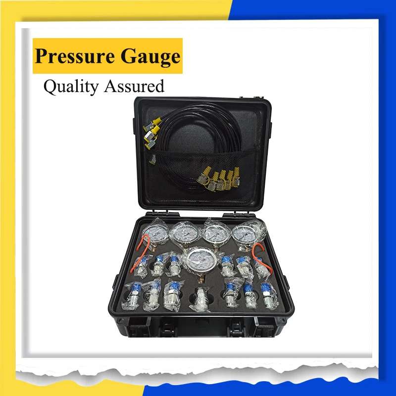 

5 Gauges Hydraulic Pressure Gauge Diagnostic Test Kits For Excavator Accessories For Construction Machinery Parts