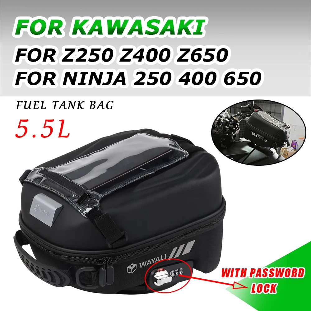 motocicleta-bagagem-tanque-bag-tanklock-corrida-mochila-acessorios-kawasaki-z250-z400-z650-ninja-400-250-650-z-400-ninja400