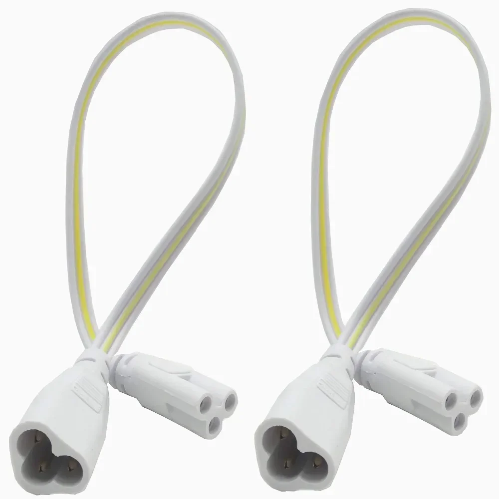 White PVC Plastic LED Lamp Connecting Wire Copper 3Pin