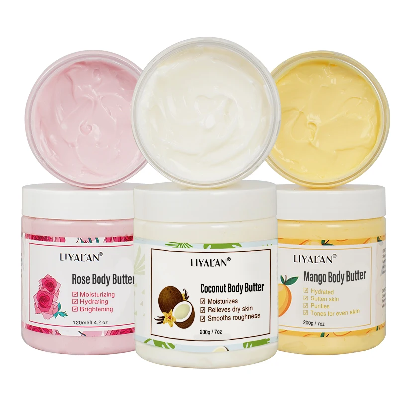 Shea Body Butter Soothes Dry Skin Moisturizer Smooth Rough Deep Hydration Cream Coconut Rose Mango Skin Care Body Lotion