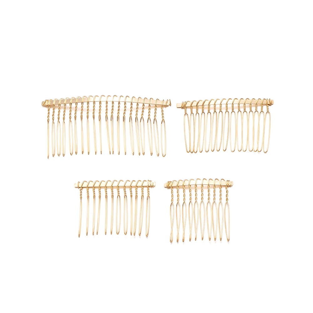 10 stücke 10/12/15/20 Zähne verdrehten Draht Haarkamm Basis für DIY Haarnadeln handgemachte Braut Haarschmuck Schmuck Hochzeit dekorativ – Detail 5