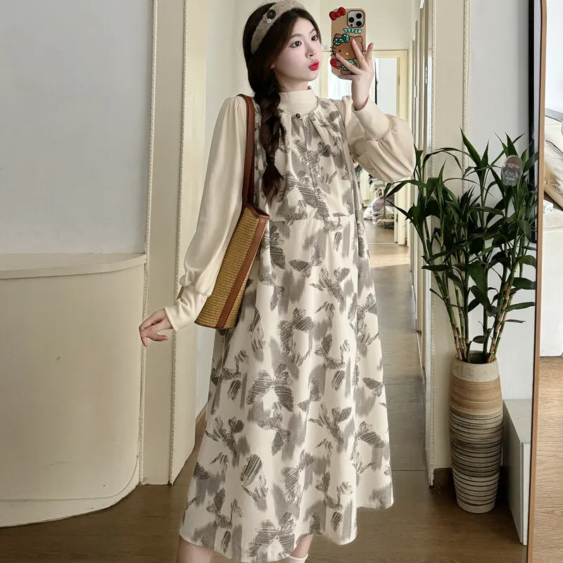 F71834# Top + Dress Maternity Clothes Dress Women Sleeveless Maternity Clothes Set