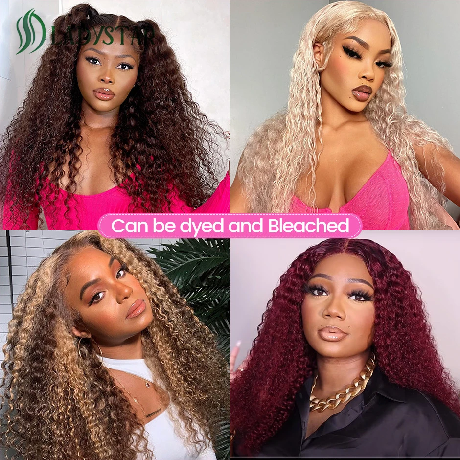 30 Inch Kinky Curly Human Hair Lace Wig 13x4 HD Lace Frontal Wig Jerry Curl Human Hair Wigs 4x4 180 Density for Women
