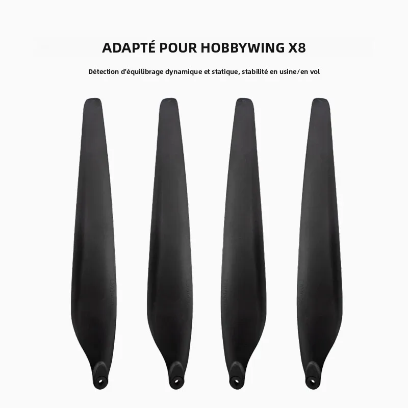 Gros plan sur une pale d'hélice TENRUI pour Hobbywing X8, montrant le matériau composite.