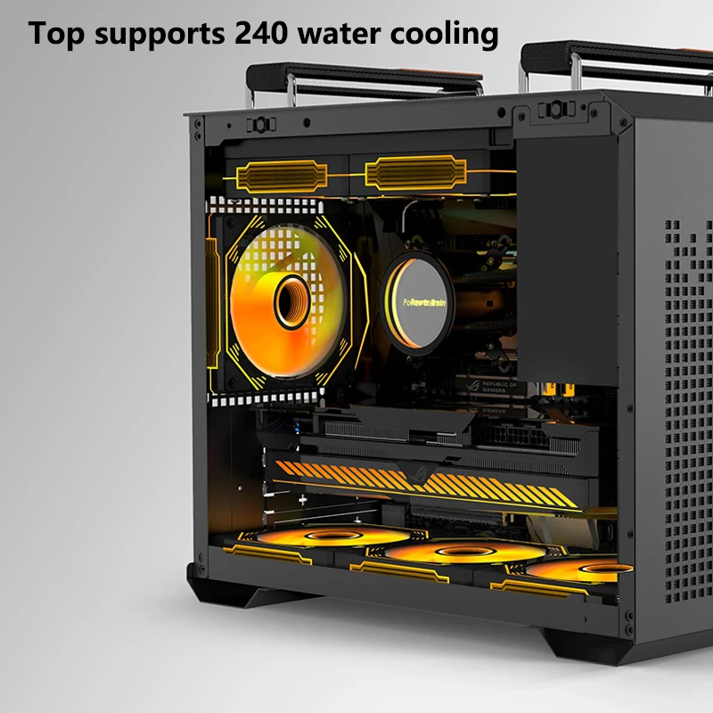 Power Train X300 MINI-ITX Handheld Computer Case Glass Side Transparent 240 Water Cooled MATX Desktop Small Host