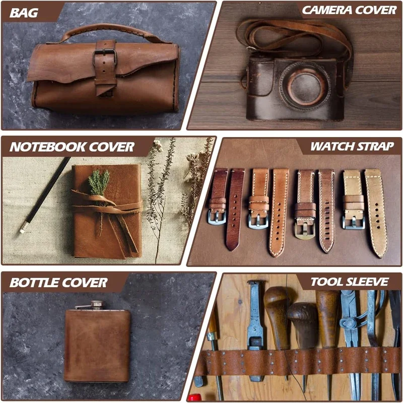 Leather Crazy Horse Oil Tanned Cowhide – 2mm Thick, DIY Craft Leather in Various Sizes & Colors 5