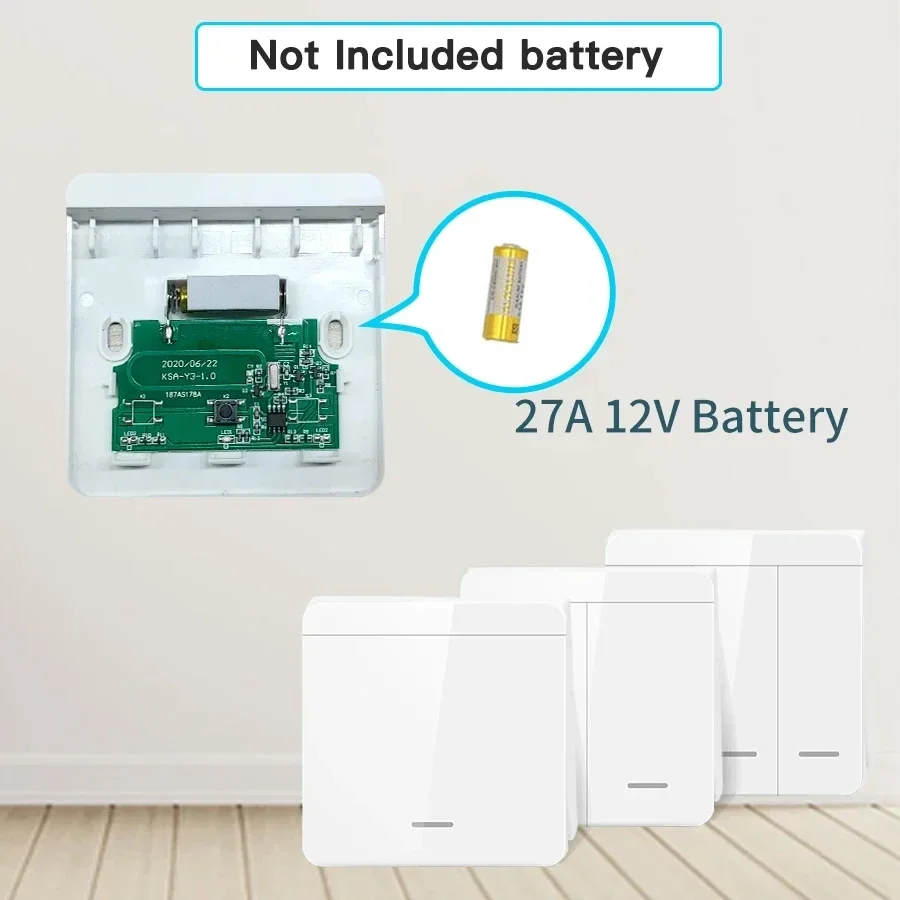 Wireless Light Switch TNCE RF433 Relay Receiver 433Mhz Mini Remote Control 1/2/3Gang Wall Transmitter Switch Led Lamp Fan Smart
