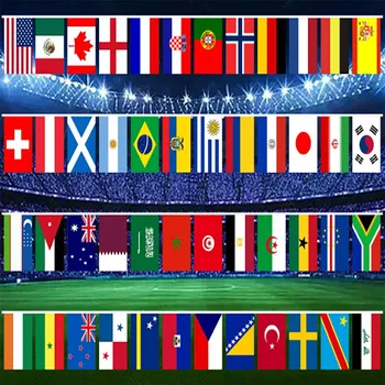 2026 football Cup Flag 14x21cm 48pcs Small World Flag Hanging Flag NEW cup Countries Flag for Bar Bunting Decoration 1