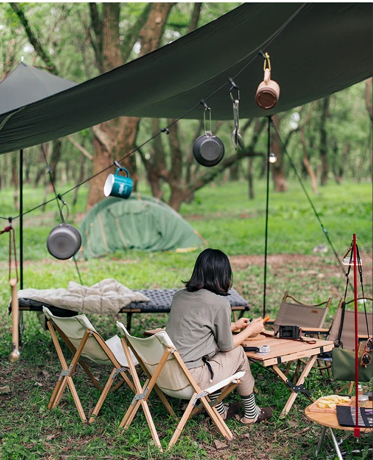 Naturehike Outdoor-Wäscheleine, Camping-Hängeseil, multifunktional, verstellbar, rutschfest, für Vordächer, mit Karabinerhaken – Detail 5