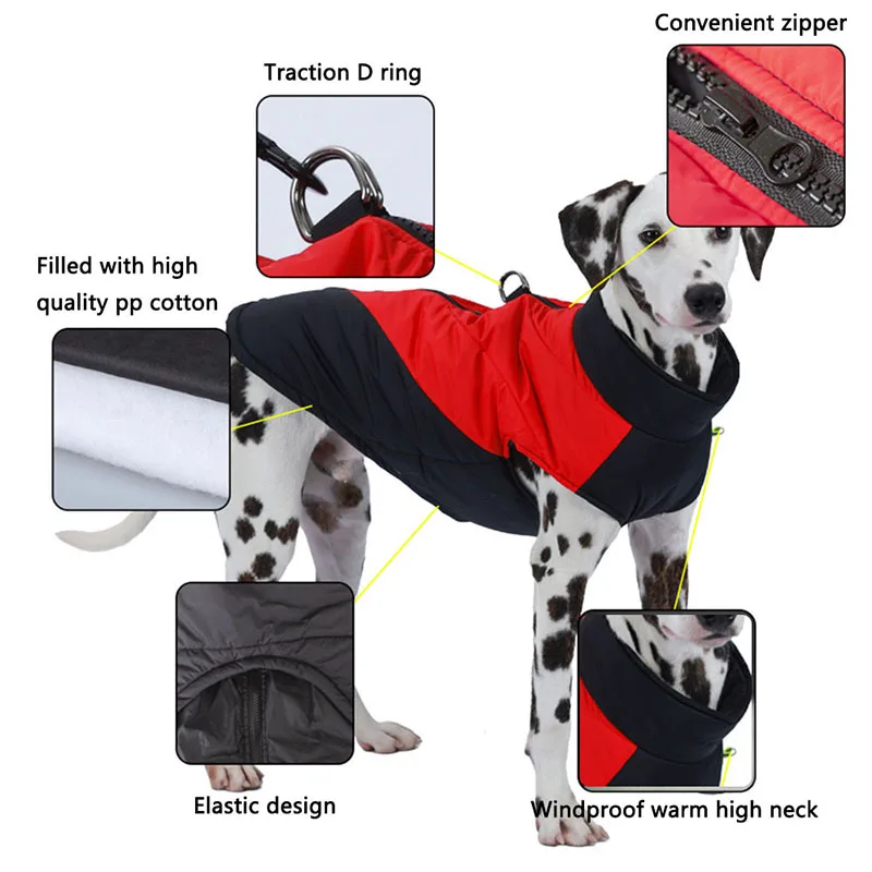 Pet Jacket for Small Medium Dogs Cat Winter Warm Outdoor Windproof