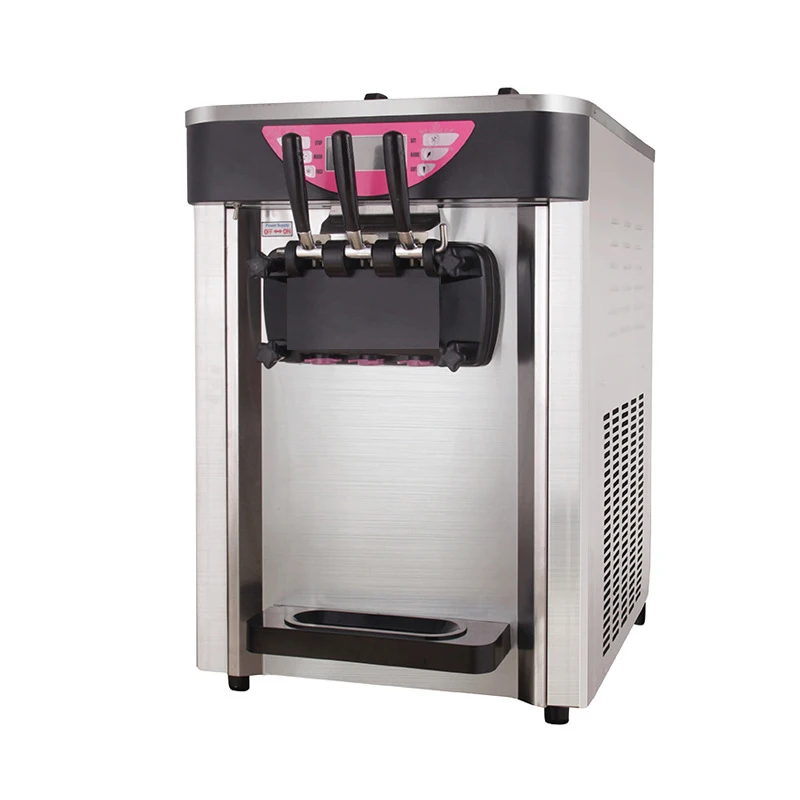 

Commercial three flavors ice cream machine desktop frozen yogurt soft ice cream maker machine