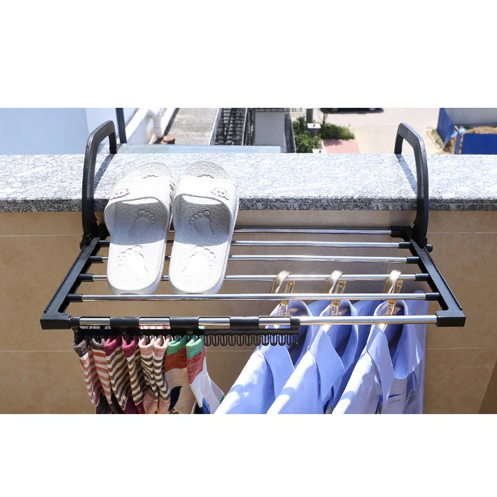 Balcony Drying Shoe Rack Folding Window Diaper Drying Rack Laundry Clothes Dryer, Indoor Towel Storage 40cm