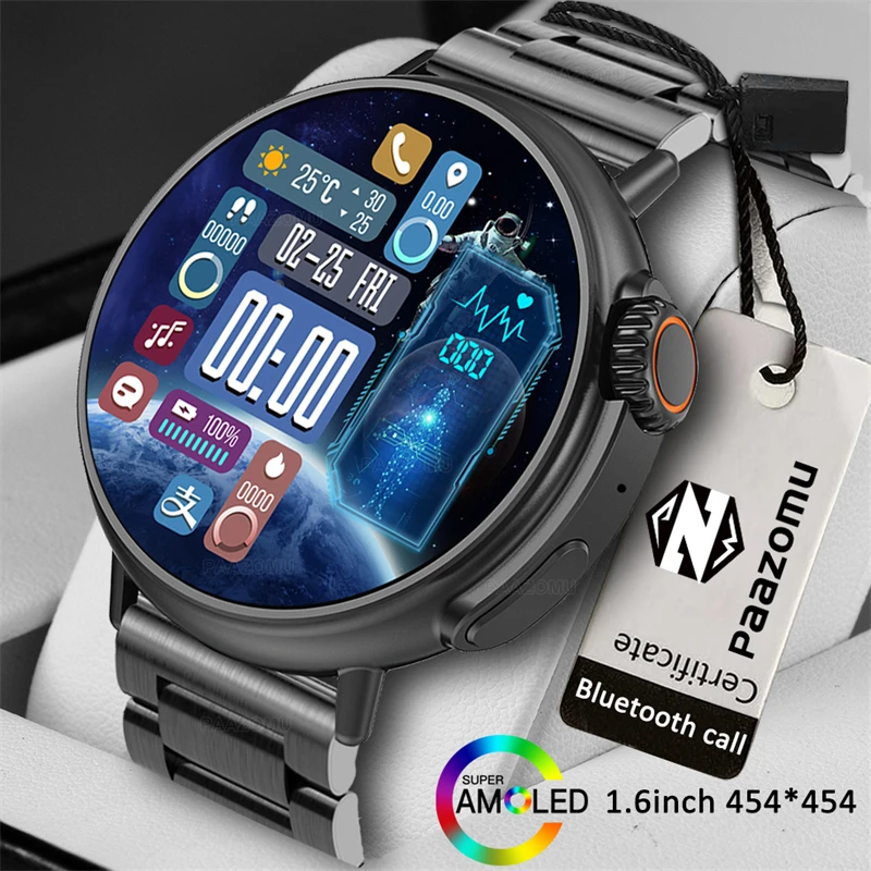 

NEW 2023Ultra 8 NFC Smart Watch Men AMOLED 1.6-inch 454*454 HD Screen Heart Rate Bluetooth Call IP68 Waterproof Women SmartWatch