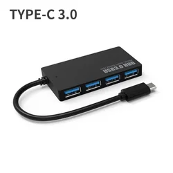 High - Speed USB 3.0 Type C 4 - Port Hub with Plug & Play Adapter (Type C)