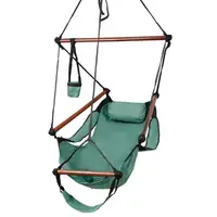Hammock Hanging Chair Air Deluxe Outdoor Chair Solid Wood 250lb Green Color 1