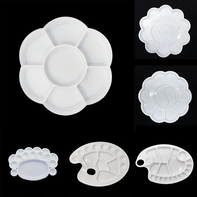 10-hole plastic round art painting palette white thickening Easy