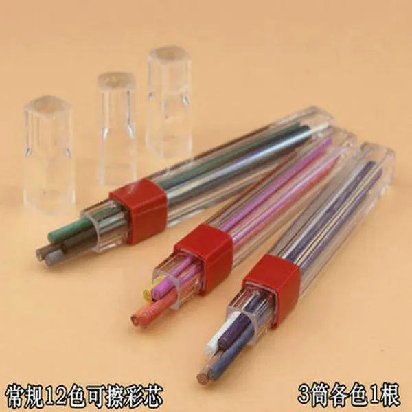 Vibrant Metallic Erasable Mechanical Pencil Lead Refills, Assorted Hardness, 3mm Thick