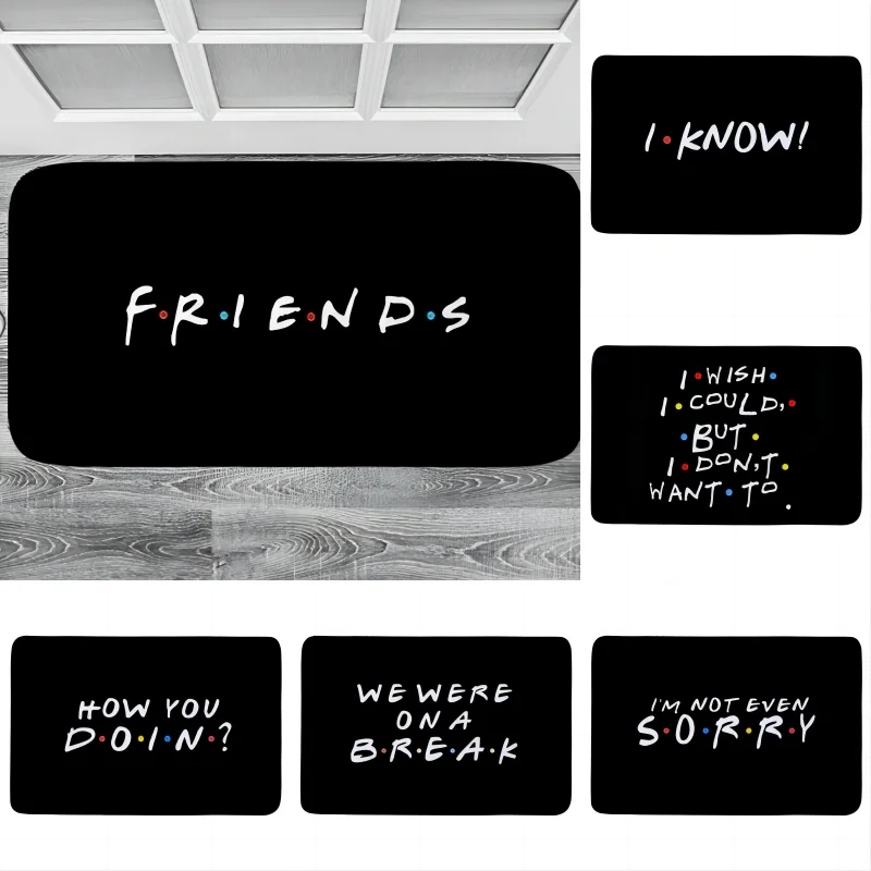 친구 글씨 프린트 문짝 매트, 집 거실 장식, 블랙 현관 바닥 카펫, 출입구, 미끄럼 방지, 세탁 가능한 목욕 주방 깔개 Best5 친구 글씨 프린트 문짝 매트, 집 거실 장식, 블랙 현관 바닥 카펫, 출입구, 미끄럼 방지, 세탁 가능한 목욕 주방 깔개 Best5