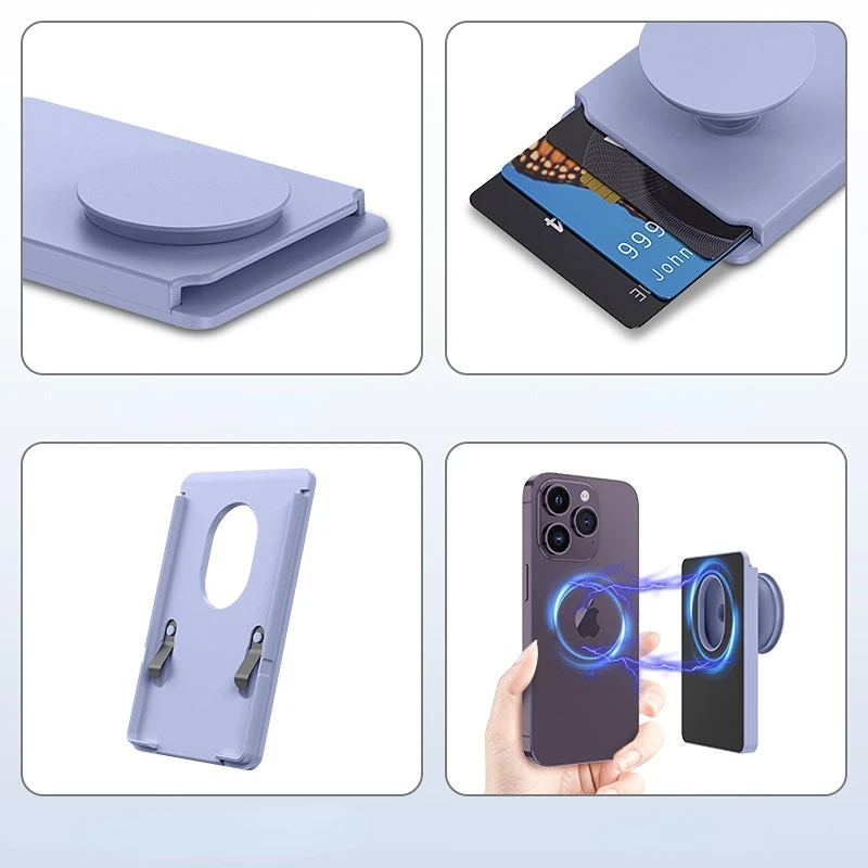 For Magsafe Wallet Stand Magnetic Card Holder For iphone12 Pro 13 14 Pro Max Phone Wallets Stick On Sleeve Back max tape wallet