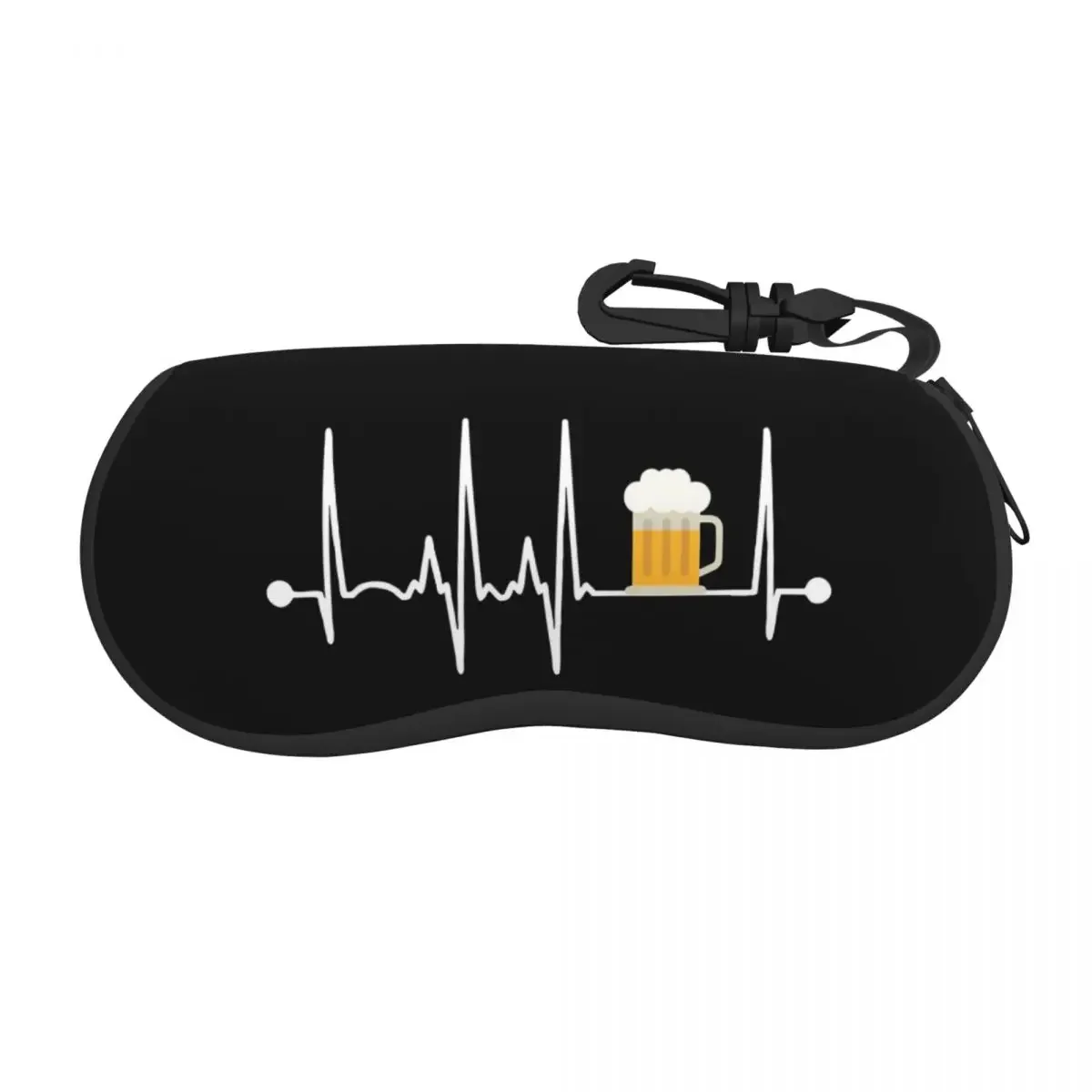 

Beer Heartbeat Glasses Case Pouch Lightweight Eyewear Storage Box Outdoor Travel Portable Anti-Pressure Sunglasses Bag