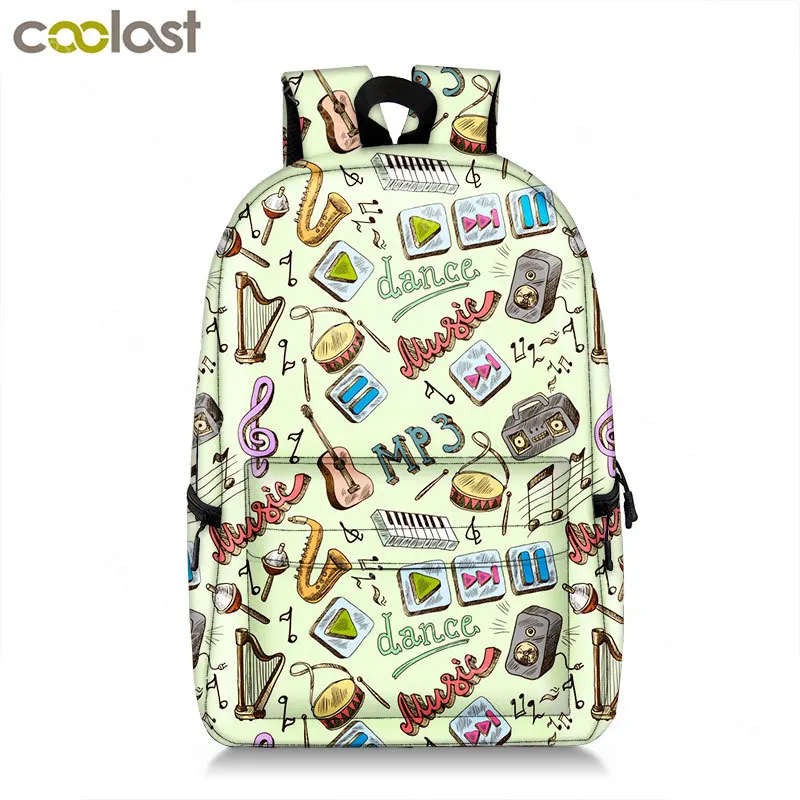 Musical instrument note backpack jazz saxophone piano rucksack women men laptop backpack travel bag teenage school backpacks bag