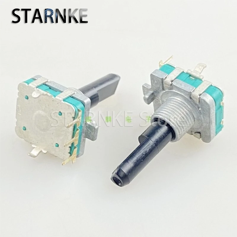 EC16 Type Encoder 3-Pin Power Amplifier Audio Volume Adjustment Controller 360 Degree Rotation Adjustable Potentiometer 2PCS