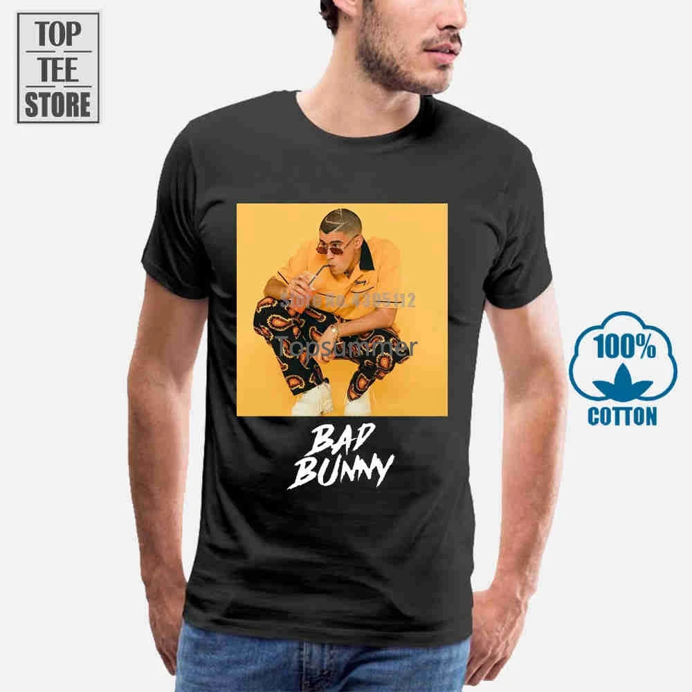 

Bad Bunny T Shirt Bad Bunny Tour Fans Shirt Black Cotton Men S 4Xl Us Supplier