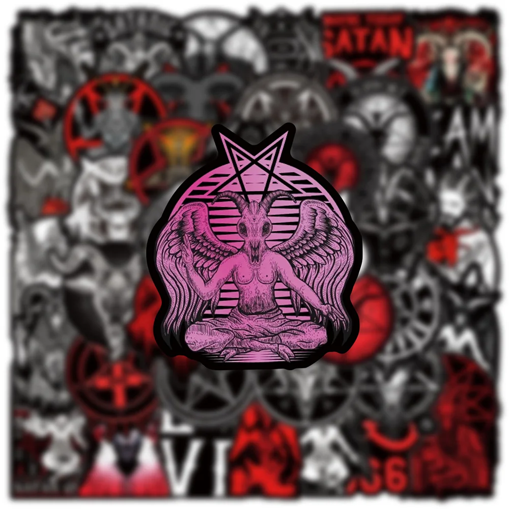10/30/50pcs Cool Dark Satan Gothic Stickers Horror Demon Graffiti Decals DIY Scrapbook Laptop Fridge Waterproof Sticker Packs 5