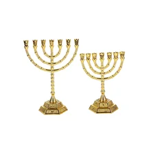 Jewish Menorah Candle-Holders Religions Candelabra Hanukkah Candlesticks 7 Branch Home Decoration Candlestick Table Decoration