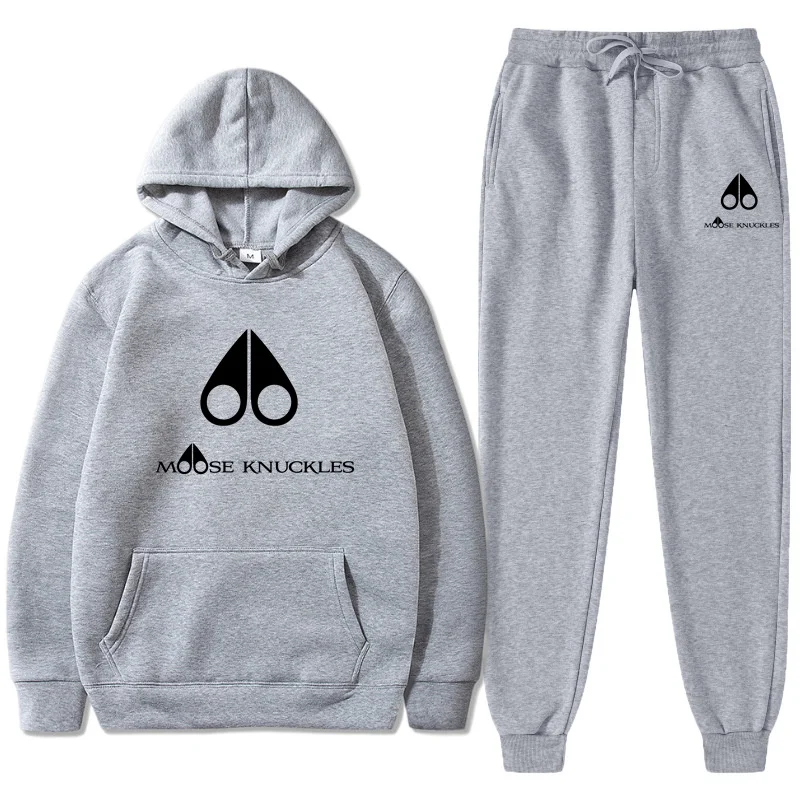 New Men's Sets Brand Track Suit Sports Casual Pullover 2pcs Training Suit Hoodie Sweatshirt+Sweatpant Work Wear Hunting Clothing