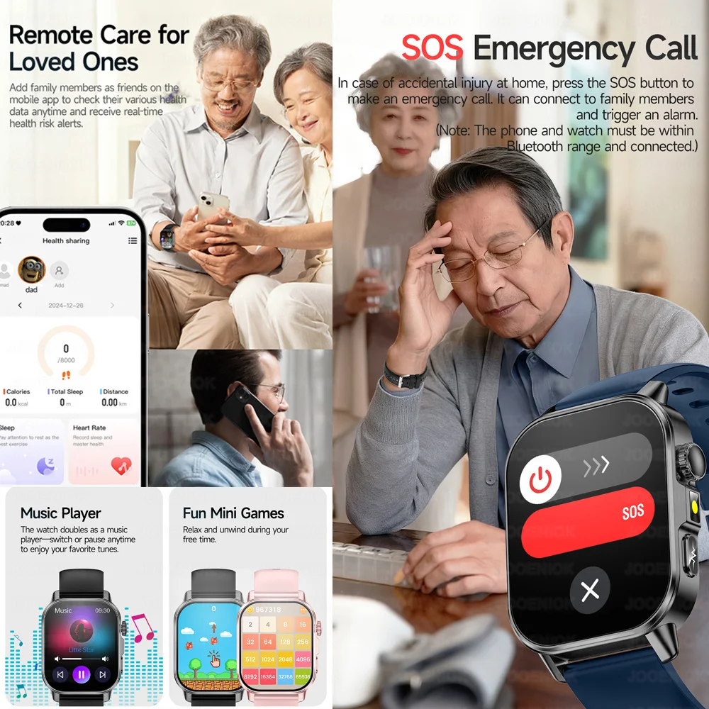 2026 Health Grade Uric Acid Lipid Blood Pressure Blood Components Smart Watch Men ECG+PPG Clock Bluetooth call Smartwatch Women