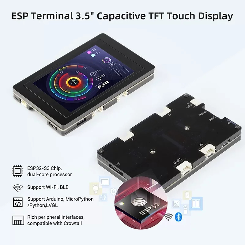Módulo da Exposição do Toque para Arduino Python Mircopython Esp32-s3 Tft Lcd 320x480 Iic Uart C.c. 5v 500ma 35 - Imagem 5