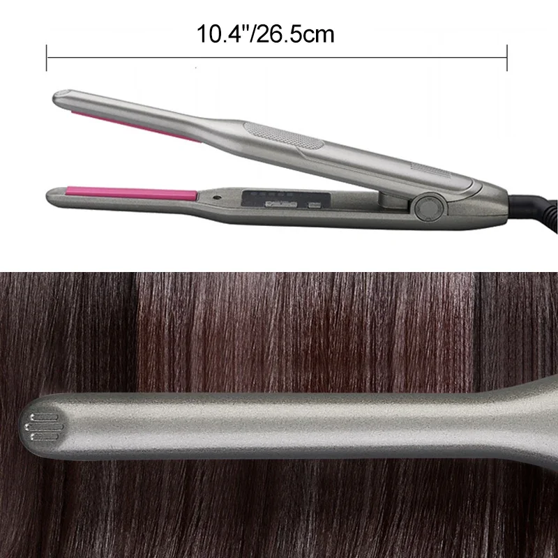 Titanium Pencil Flat Iron with Adjustable Temp Small Flat Iron Mini Hair Straightener for Men Pixie Short Hair Beard/Bangs/Edges