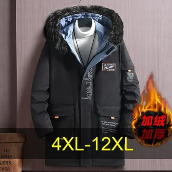 12XL 10XL Plus Size Parka Uomo Inverno Giacca spessa Bandana Paisley Stampa Cappotto Moda Casual Cargo Parka Maschio di grandi dimensioni 12XL 1