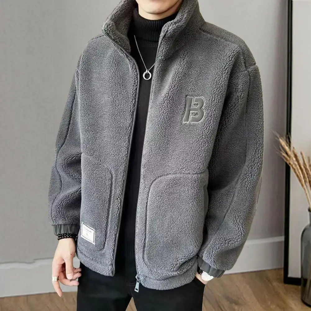 

Spring Autumn New Trendy Temperament Fashion Casual Coat Man Solid Color Loose Warm Male Jacket Top All Match Streetwear Clothes