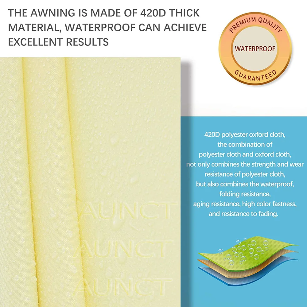 Description Picture 5 of item420D Waterproof Square Rectangular Shade sail, Outdoor Garden Swimming Pool Awning, Camping Hiking Sun shelter