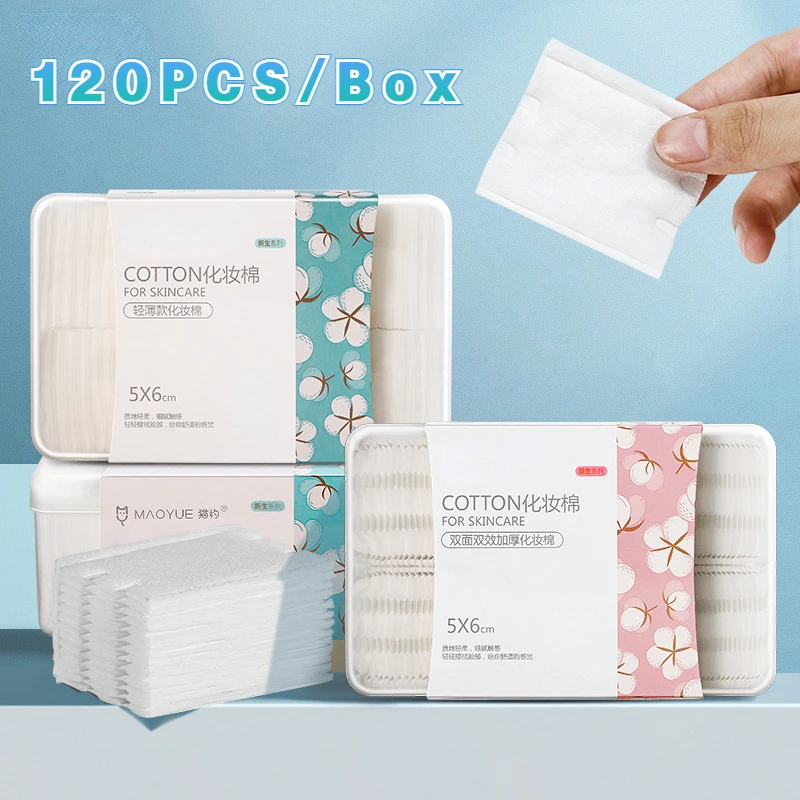High Quality 120PCS/Set Disposable Makeup Cotton Wipes Soft Remover Pads Facial Cleansing Paper Wipe Cosmetic Pad