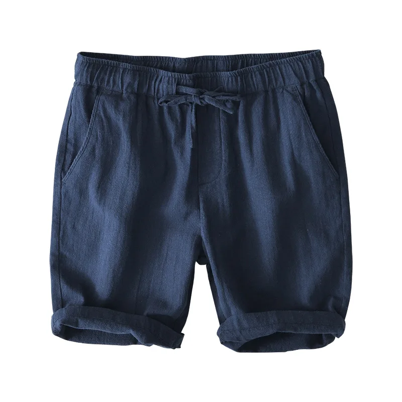 Summer Thin Breathable Straight Tube Linen Shorts Men\'s Beach Casual Pants Youth Loose Cotton Linen Pants