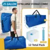 12 Pack Heavy Duty Extra Large Moving Bags with Backpack Straps & Large Vacuum Storage Bags Moving Supply Combo, Moving Totes wi 2