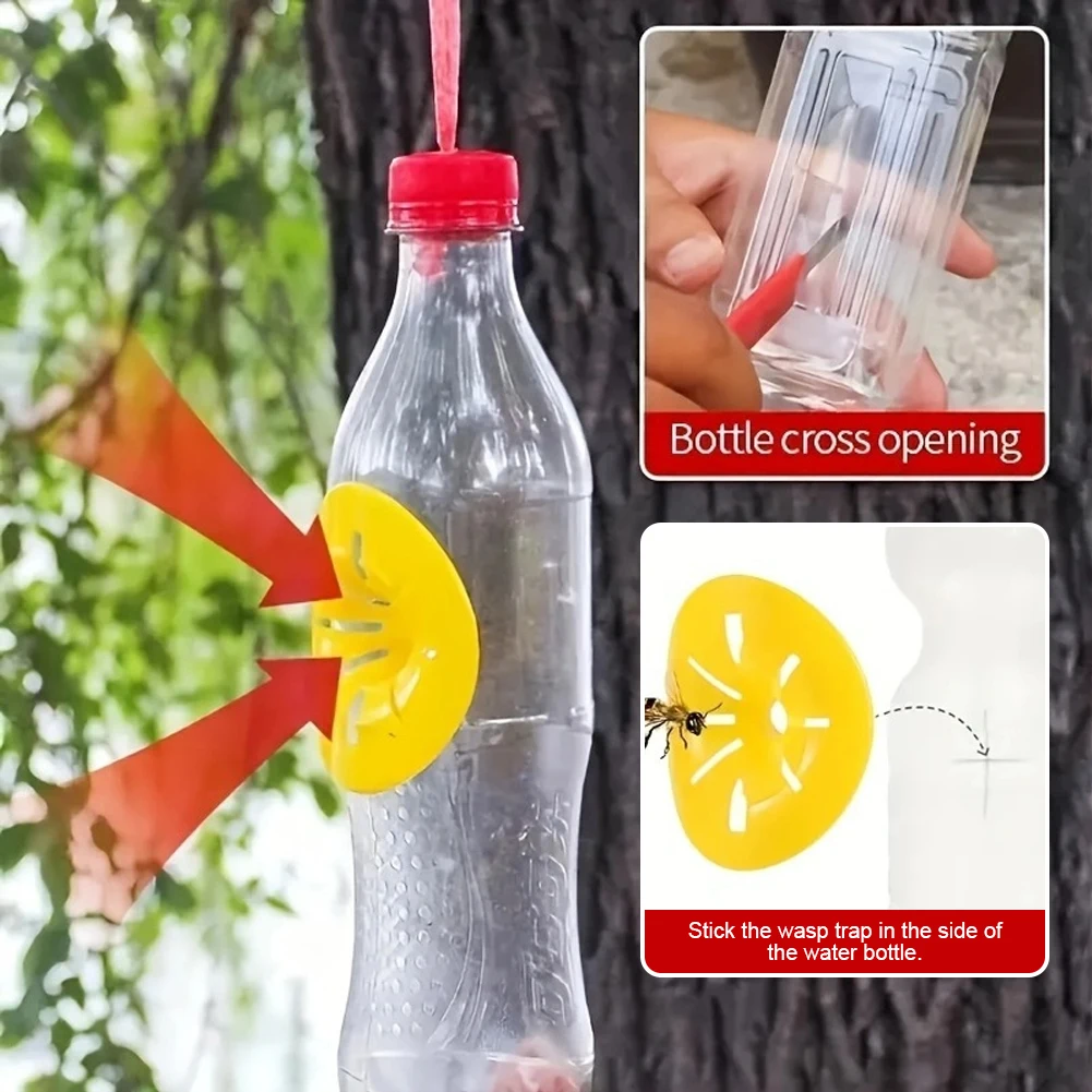 Reusable Yellow Plastic Bee Trap for Garden Pest Control