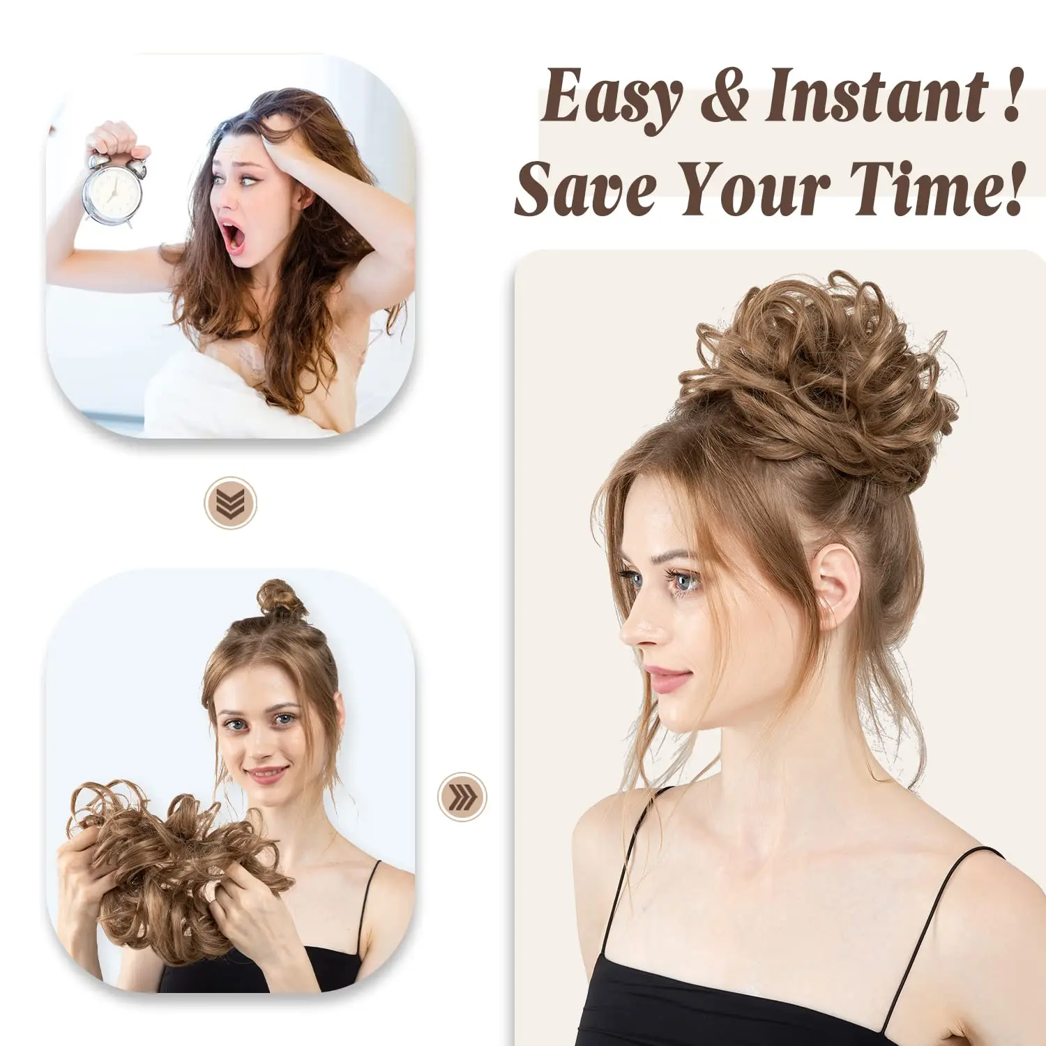 Human Hair Messy Bun Hair Piece