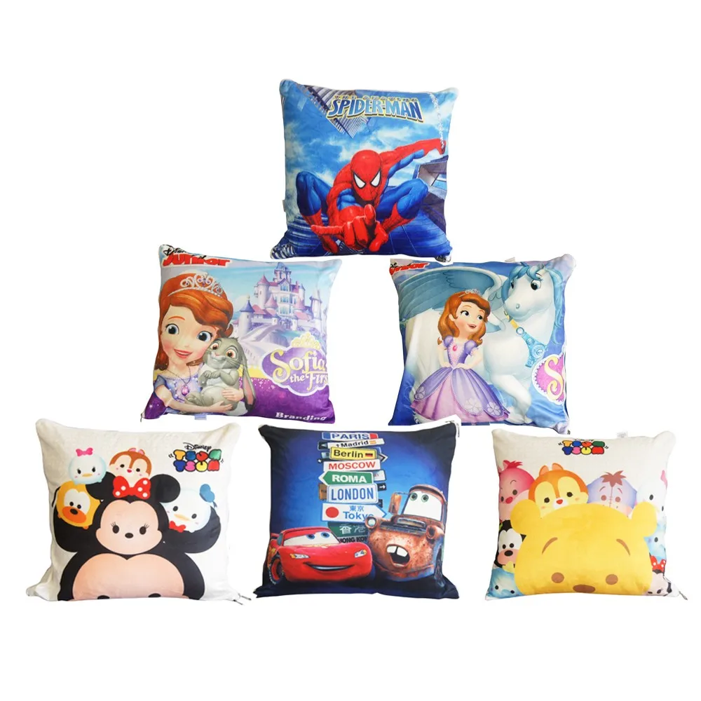 

Disney series TSUM Mickey Minnie Mouse Winnie Sophia Sofia Cushion Cover Baby Decorative/ Nap Pillowase Child Gift 40x40cm