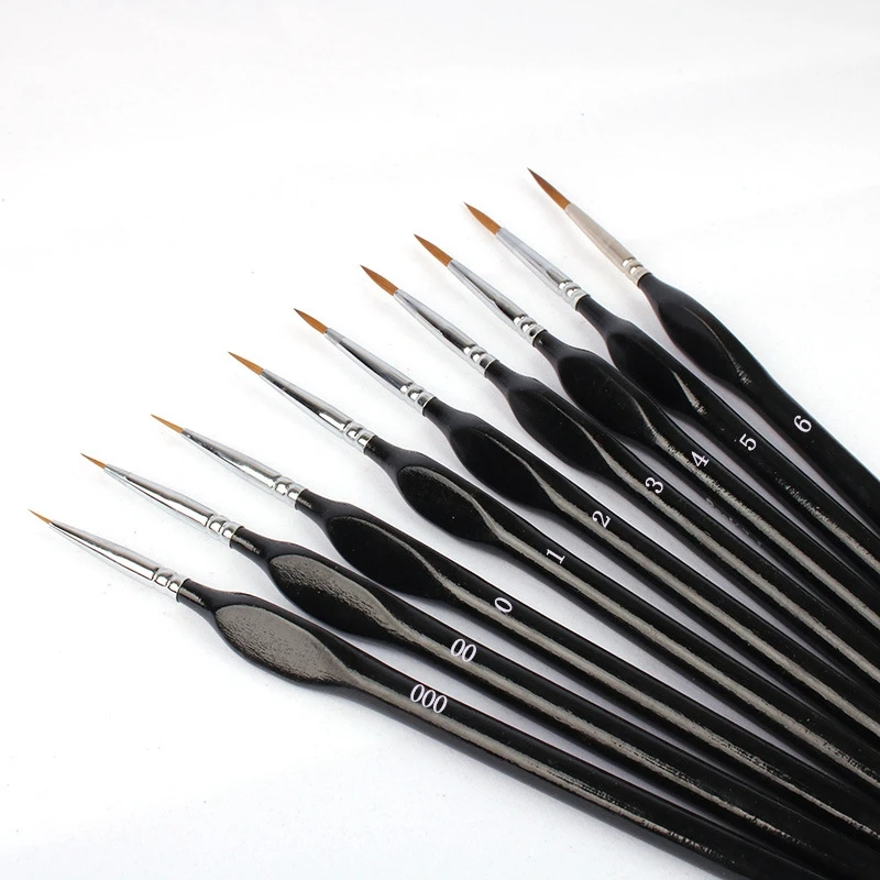 

NEW-Detail Paint Brushes Set 9Pcs Miniature Brushes,Suitable For Acrylic Painting, Oil, Watercolor, Paint By Numbers