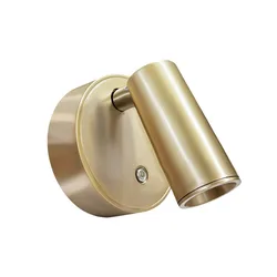USB Rechargeable LED Wall Lamp with Touch Switch - 3 Light Color Night Light (Gold)