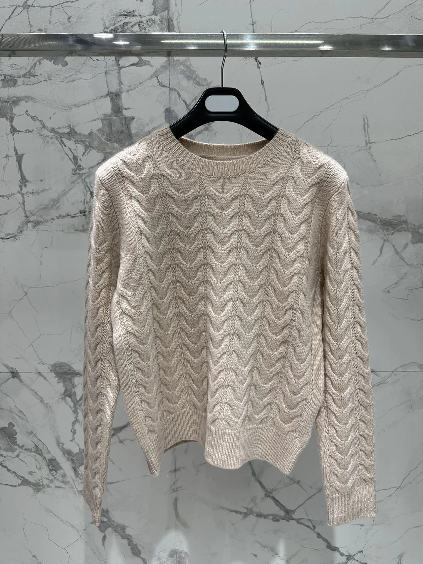 

Cashmere round neck pullover sweater casual fashion 2024 fall new 1101