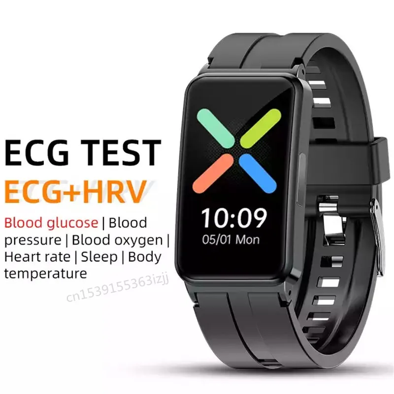 

EP01 Blood Glucose Sugar Smart Watch ECG HRV Body Temperature Blood Pressure Monitoring Smart Bracelet for Men Women