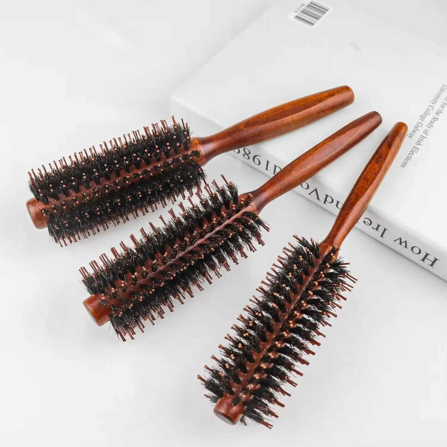 Salon dedicated Hair Brush Boar Bristles Anti-Static for Hair Blow Drying Styling Curly Barber Comb 5