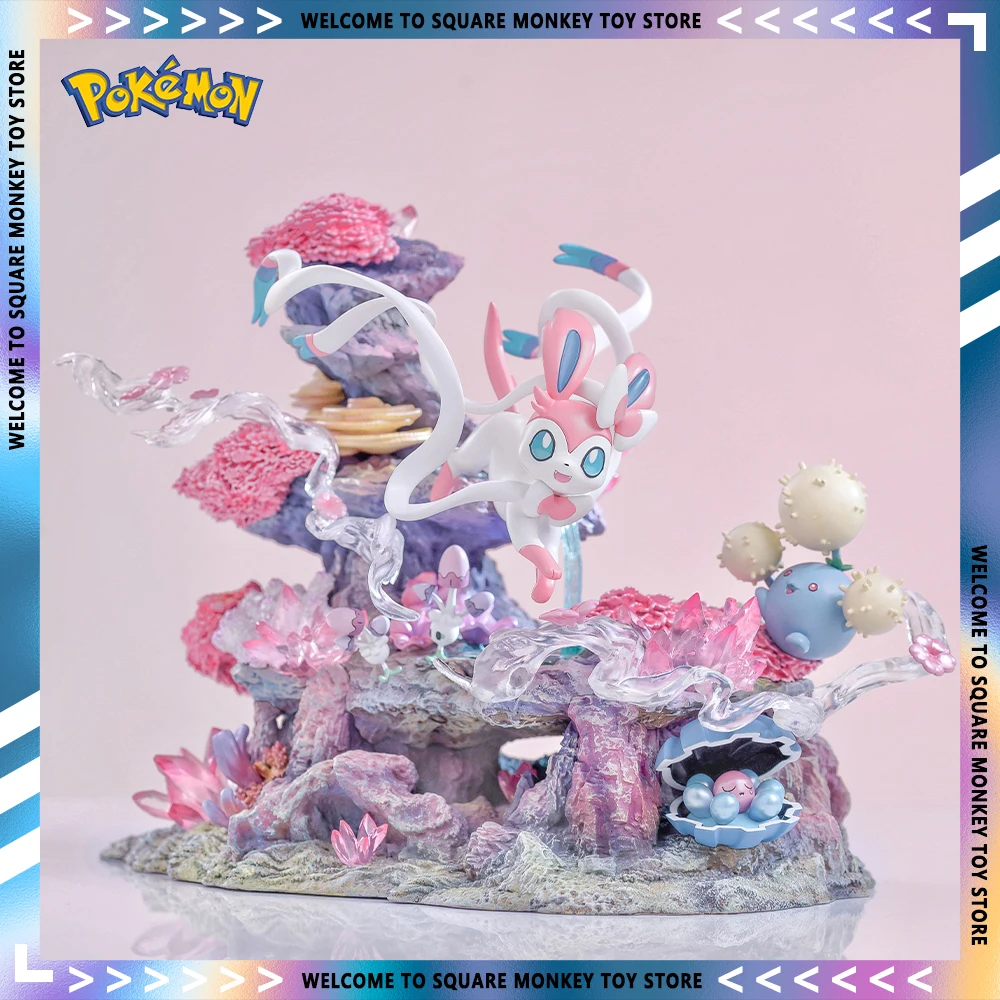 

20cm Pokemon Figure Sylveon Anime Figures The Island of Eevee GK Figurine PVC Statue Model Doll Collectible Room Decora Toy Gift